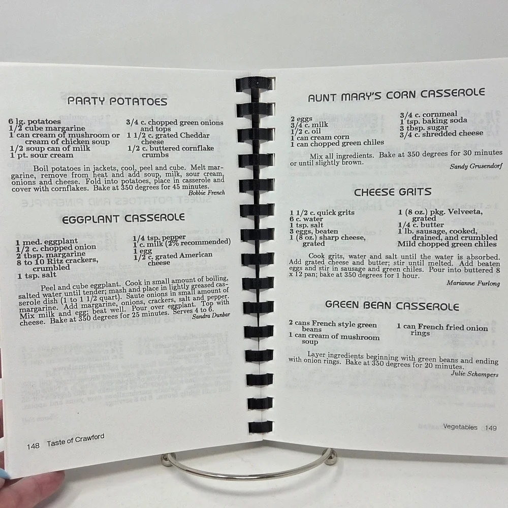 Taste of Crawford Texas Community Cookbook Spiral Bound Benefit Recipes 21454